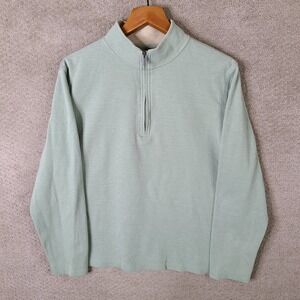 C&C California Sweater‎ Womens Large Sage Green Quarter Zip 1/4 Pullover
